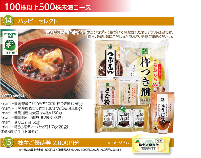 100株以上500株未満コース
